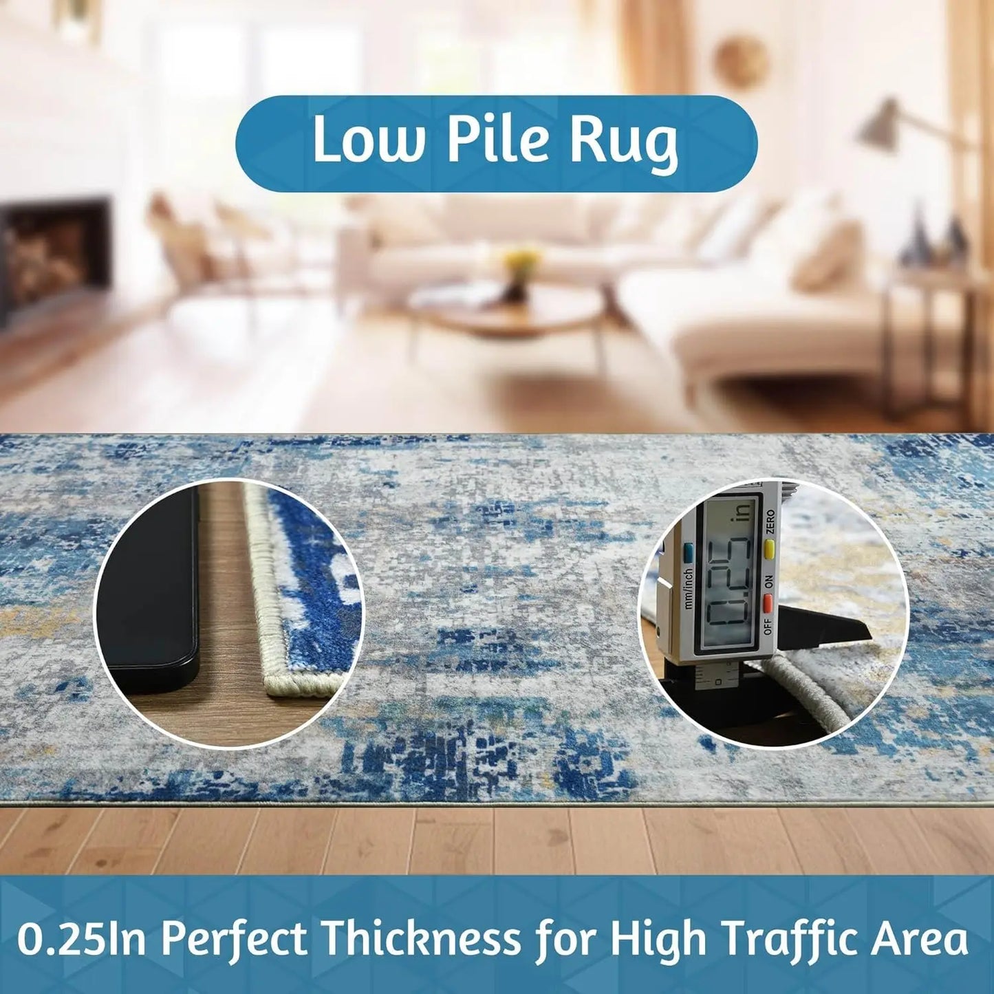 NoahasCN Modern Abstract Area Rug Machine Washable Non Slip