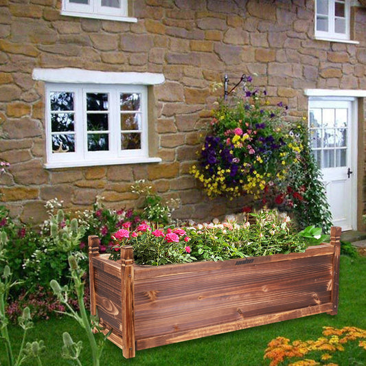 Finishing Raised Wood Garden Bed Planter Window Box