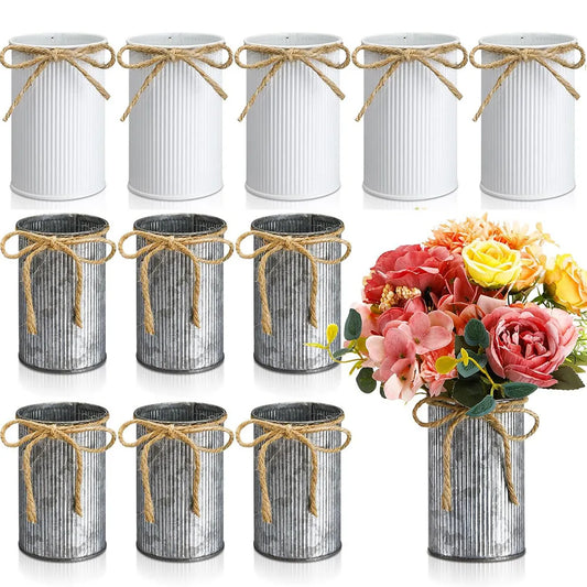 Choice Farmhouse Vase Galvanized Metal Centerpiece Weddings