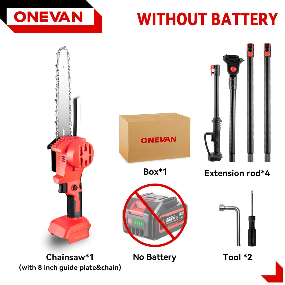 ONEVAN Brushless Pole Saw 4500W Telescoping 2.25m Pruning