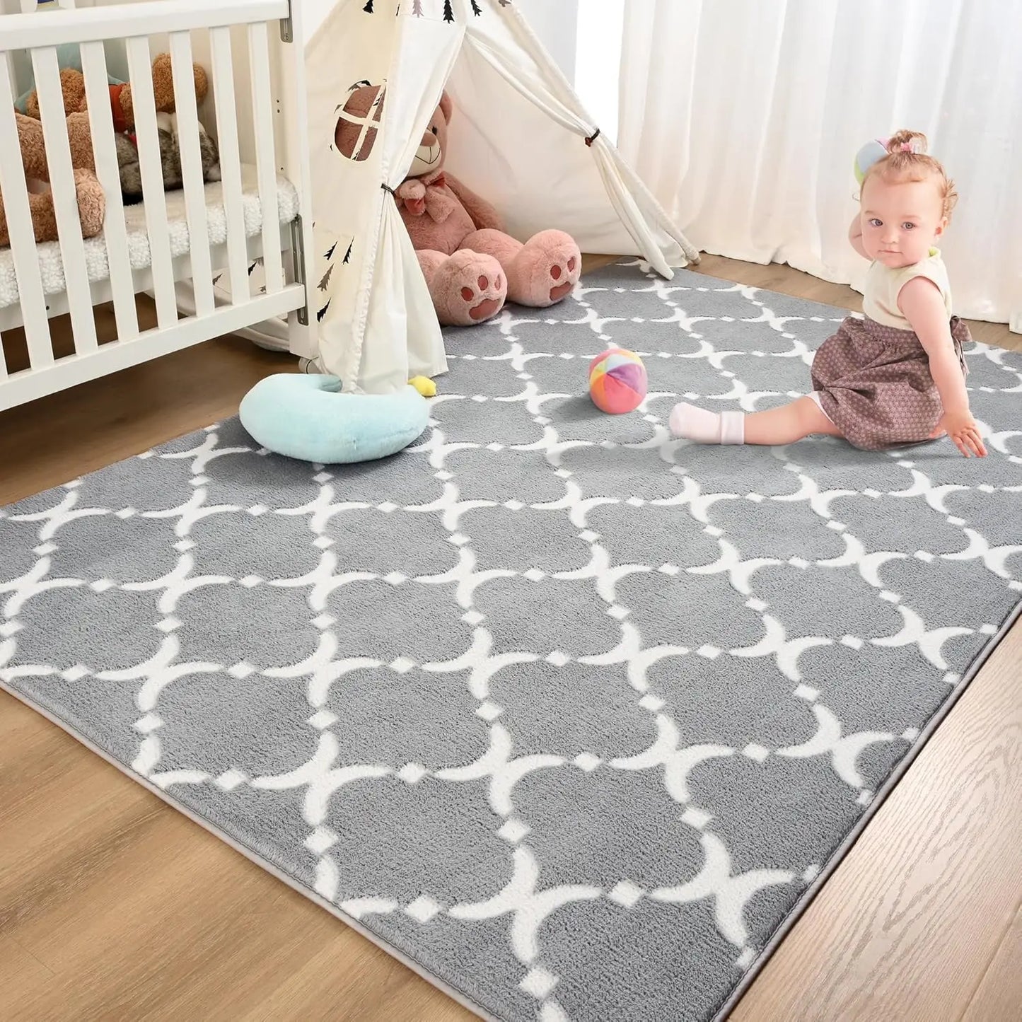 NoahasCN Shag Area Rug Memory Foam Indoor Carpet Geometric