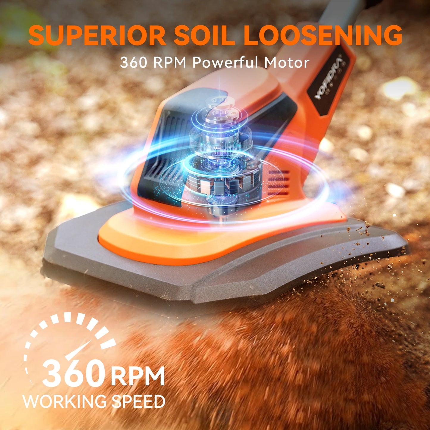 YOFIDRA Electric Rotary Tiller Cultivator Cordless Lawn Mower Rototiller Soil Cultivation Garden Tool For Makita 21V Battery Pin
