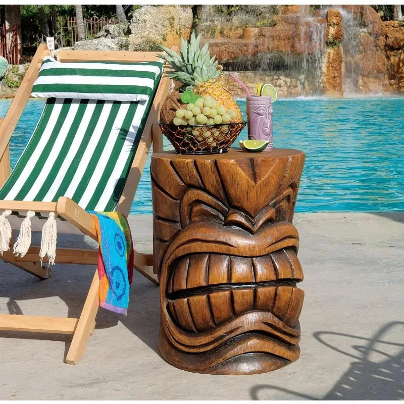 Toscano Grand Tiki Kanaloa Teeth Side Table Outdoor Statue