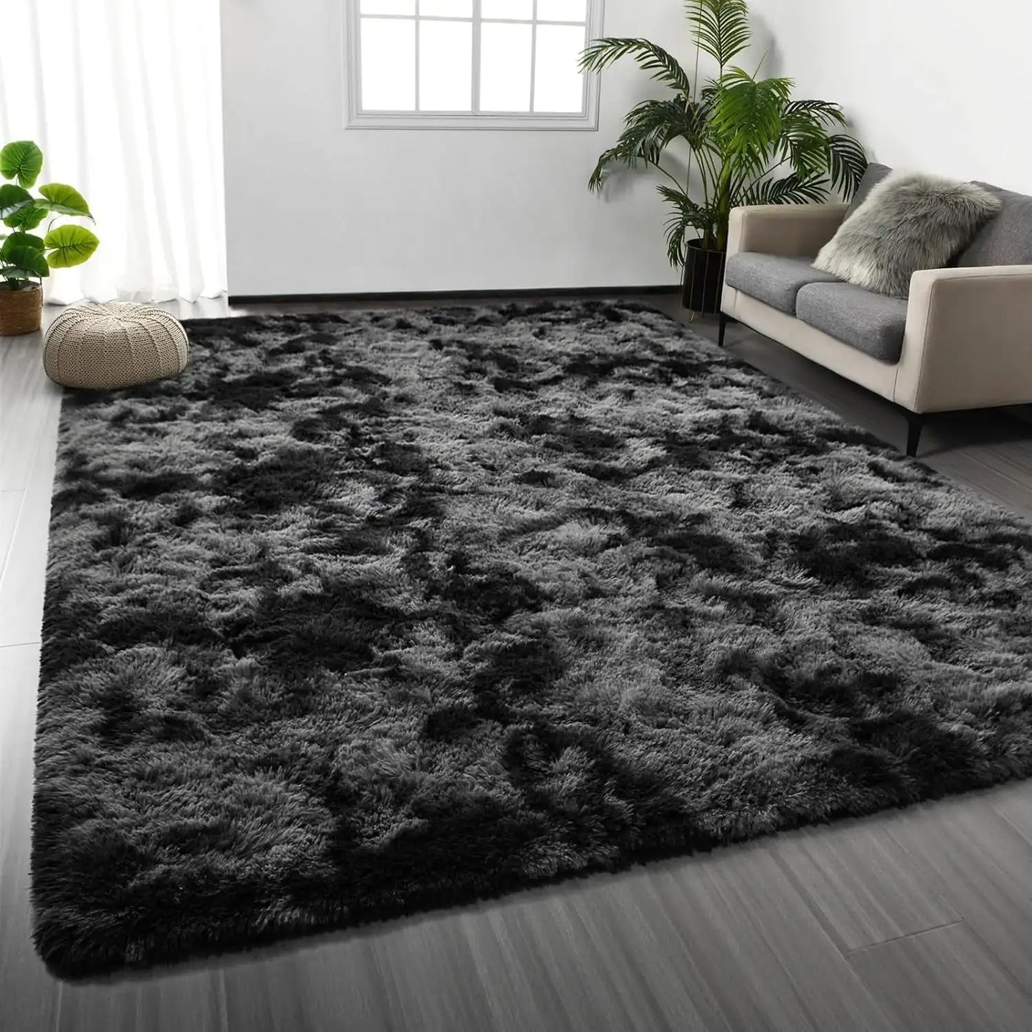 LOCHAS Tie Dye Plush Velvet Rug For Living Room Decor