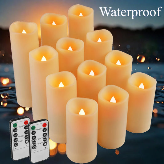 Hign-concerned Flameless LED Candles 12Pcs Remote Wedding