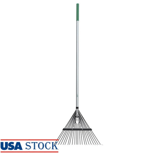 XMSJ Durable Fiberglass Long Handle Leaf Rake With Carbon Steel