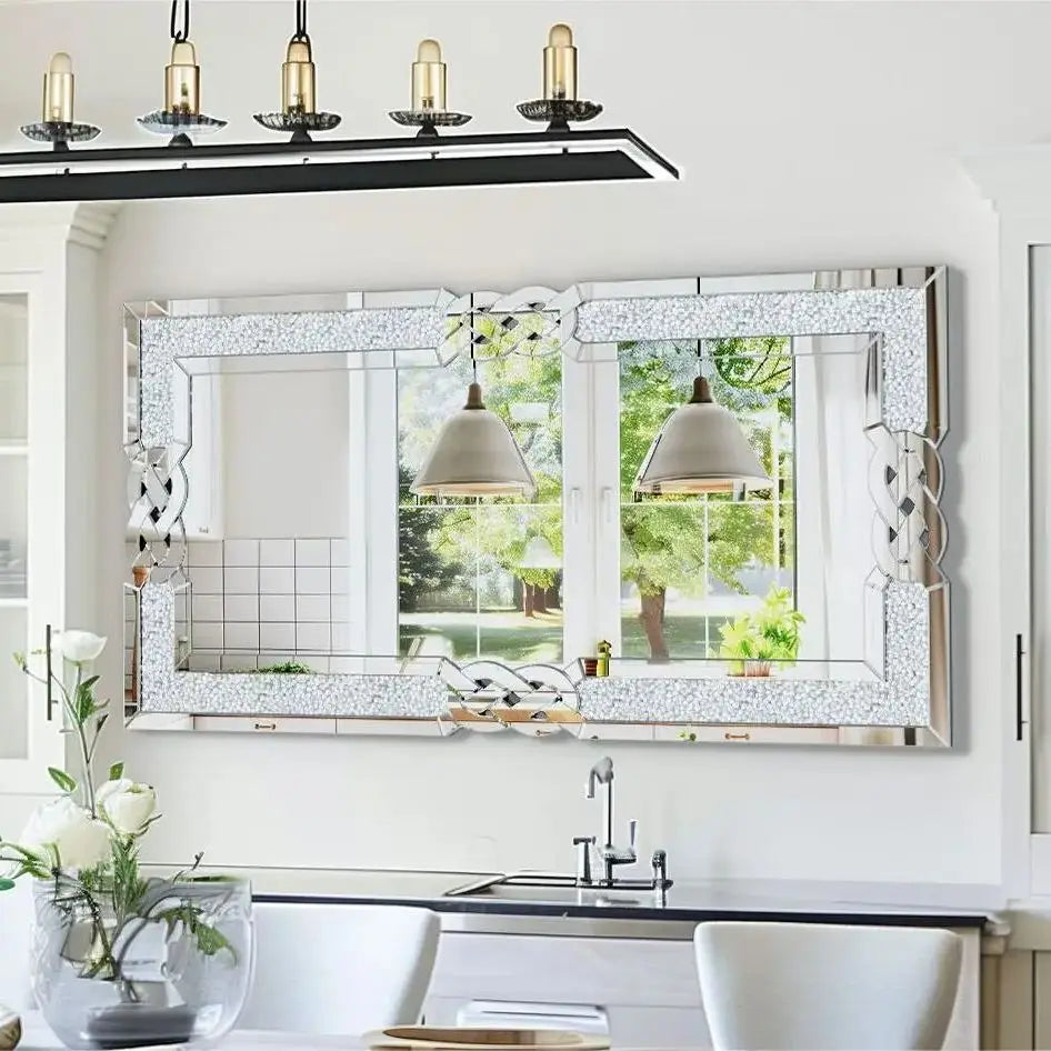 Hign-concerned Elegant Crystal Diamond Vanity Mirror Bedroom