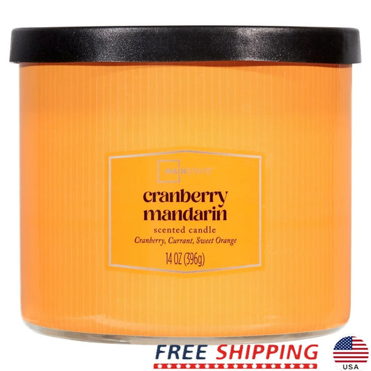 XMSJ Cranberry Mandarin Scented Candle 3 Wick Home Decor