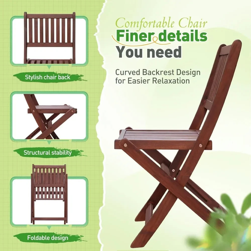 Guangbai All Weather Acacia Patio Dining Set For Backyard