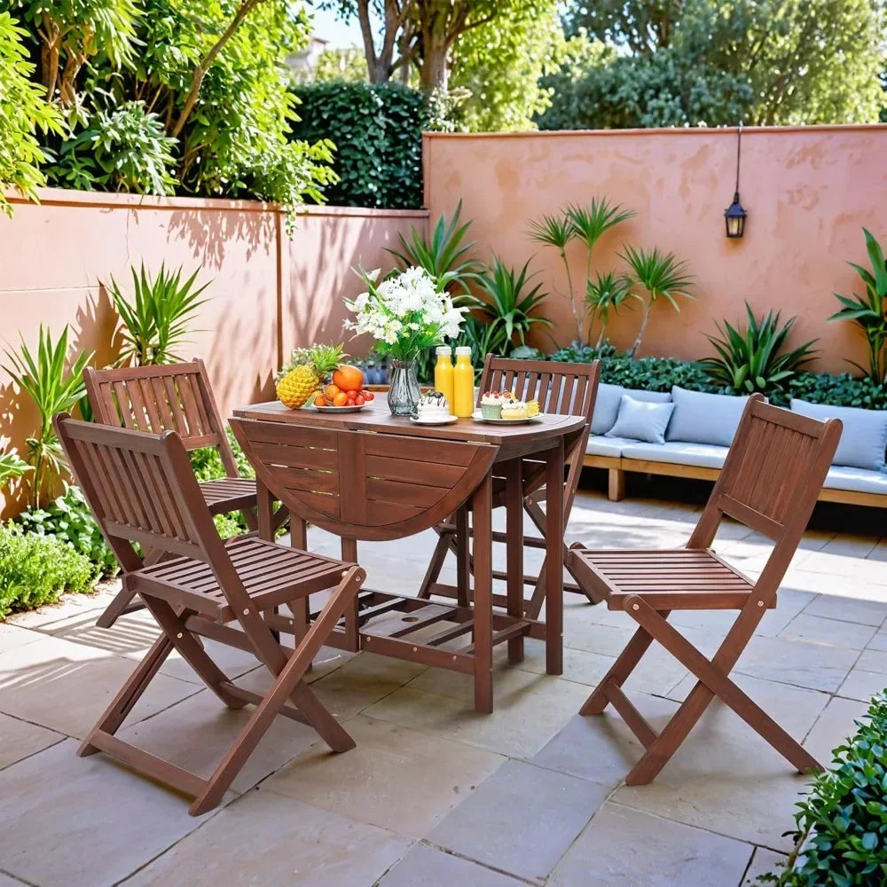 Guangbai All Weather Acacia Patio Dining Set For Backyard