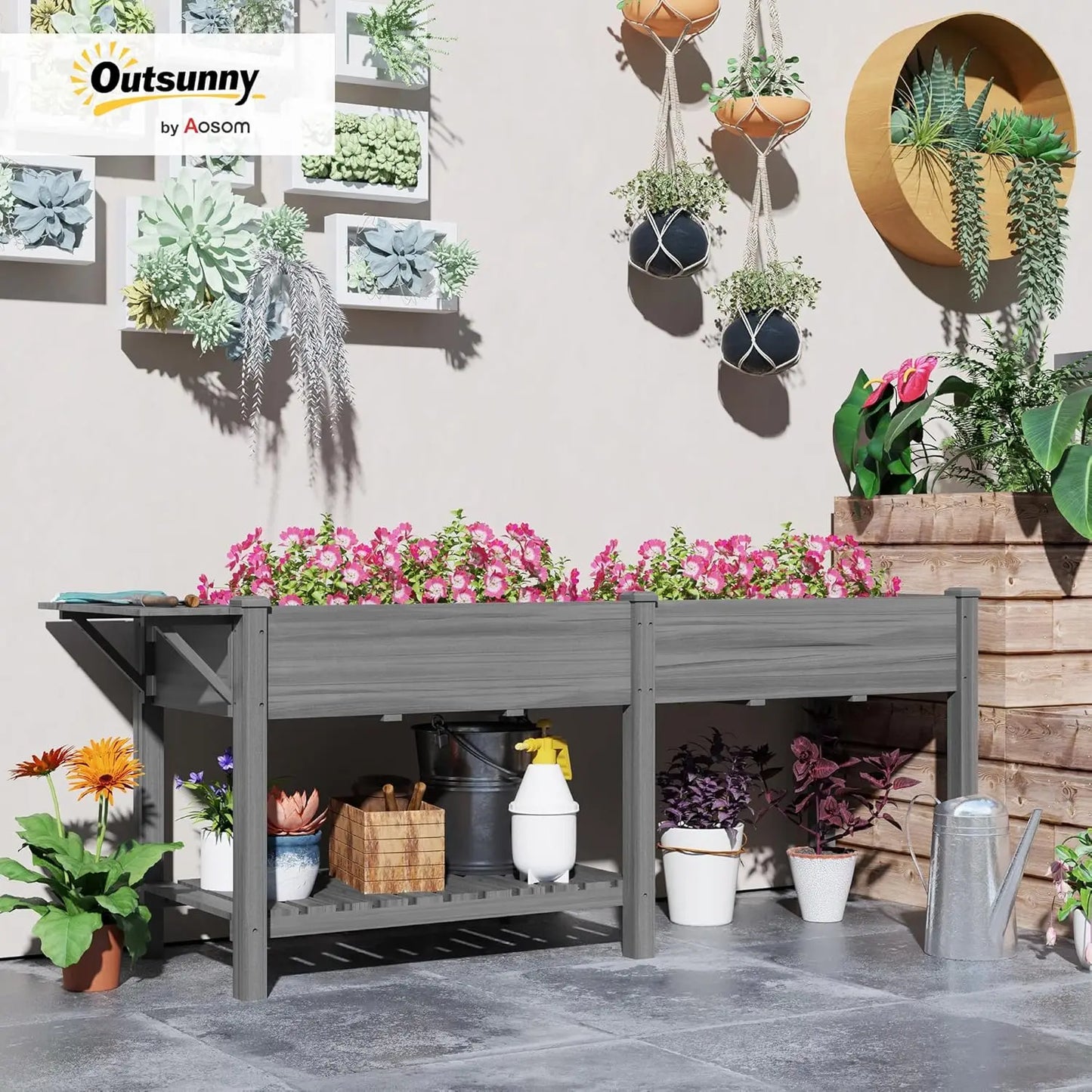 Finishing Raised Garden Bed Planter For Gardeners Side Table