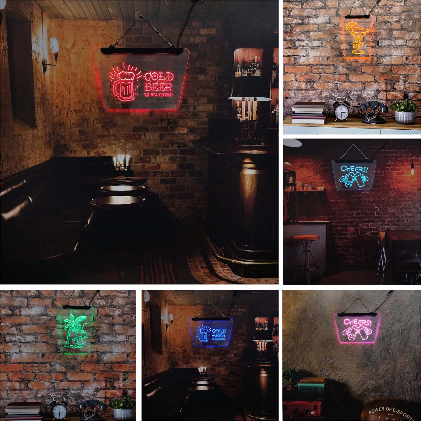 Tiki Bar Neon Sign Acrylic Wall Art by PGY for Homes
