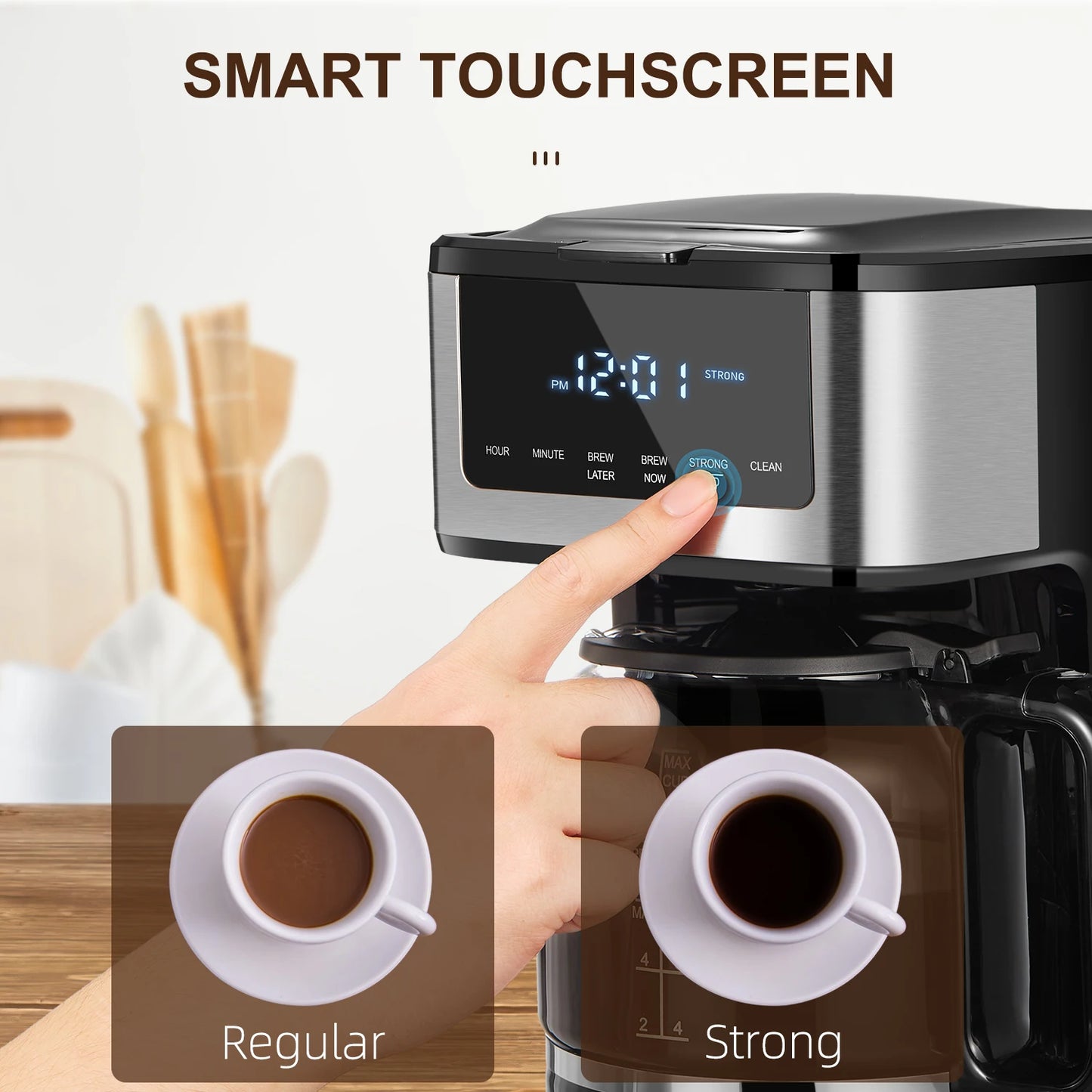 Yabano Programmable Drip Coffee Maker 12 Cup Iced Coffee