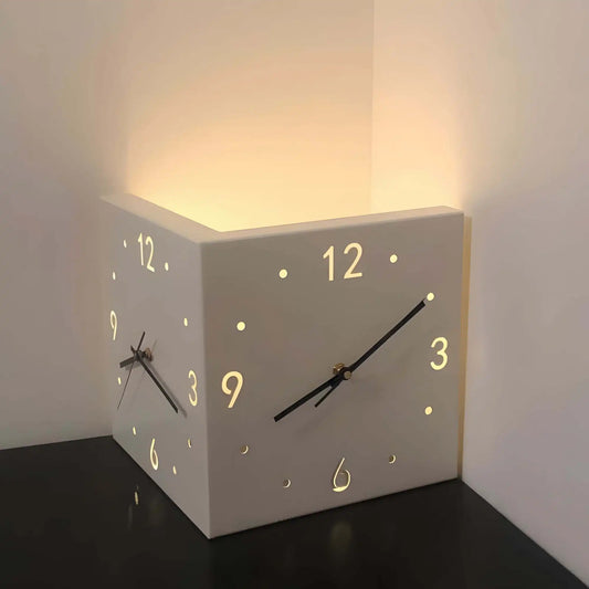 Combination Corner Modern Double Sided Luminous Wall Clock