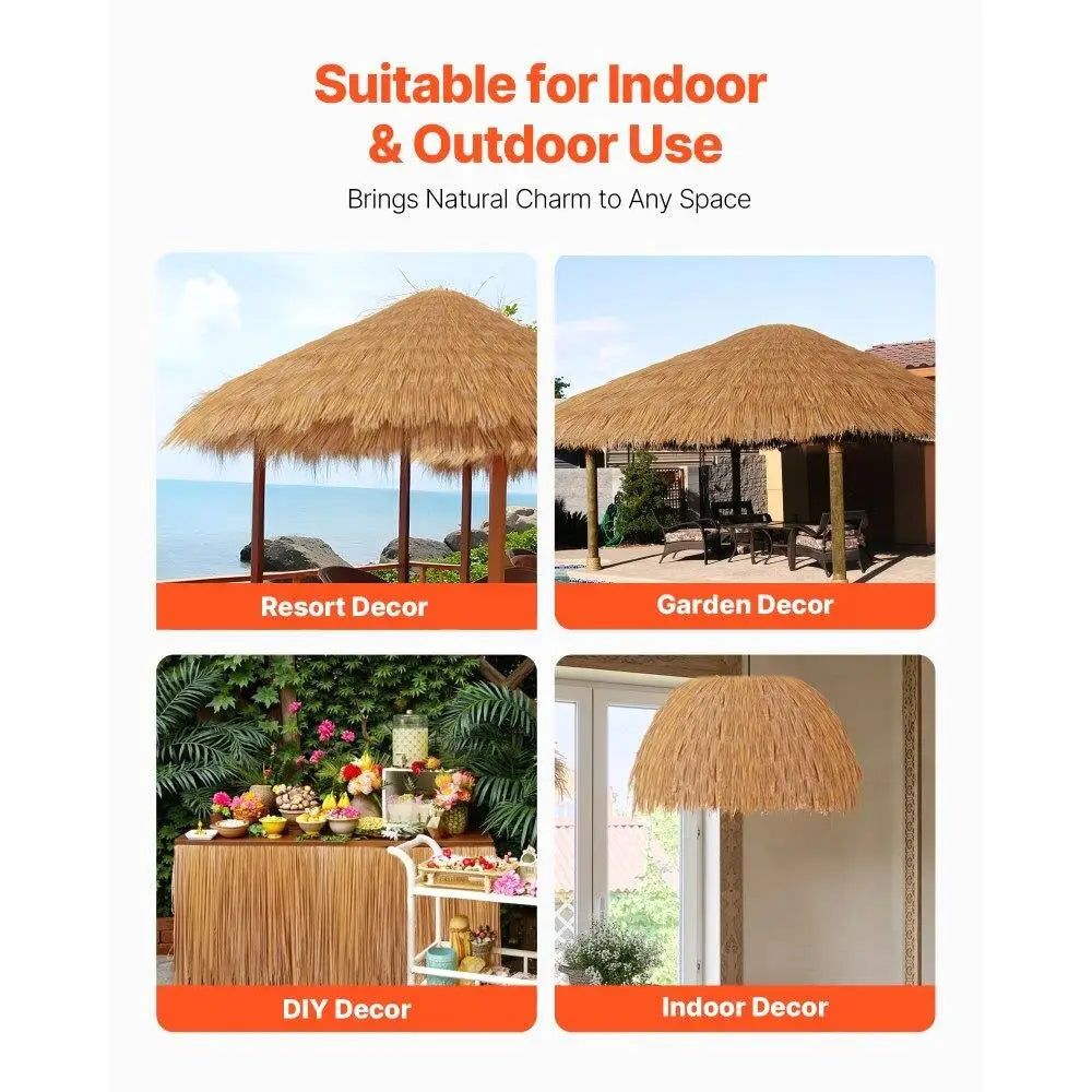 Lifelike Artificial Thatch Roof for Tiki Huts Patio Decor
