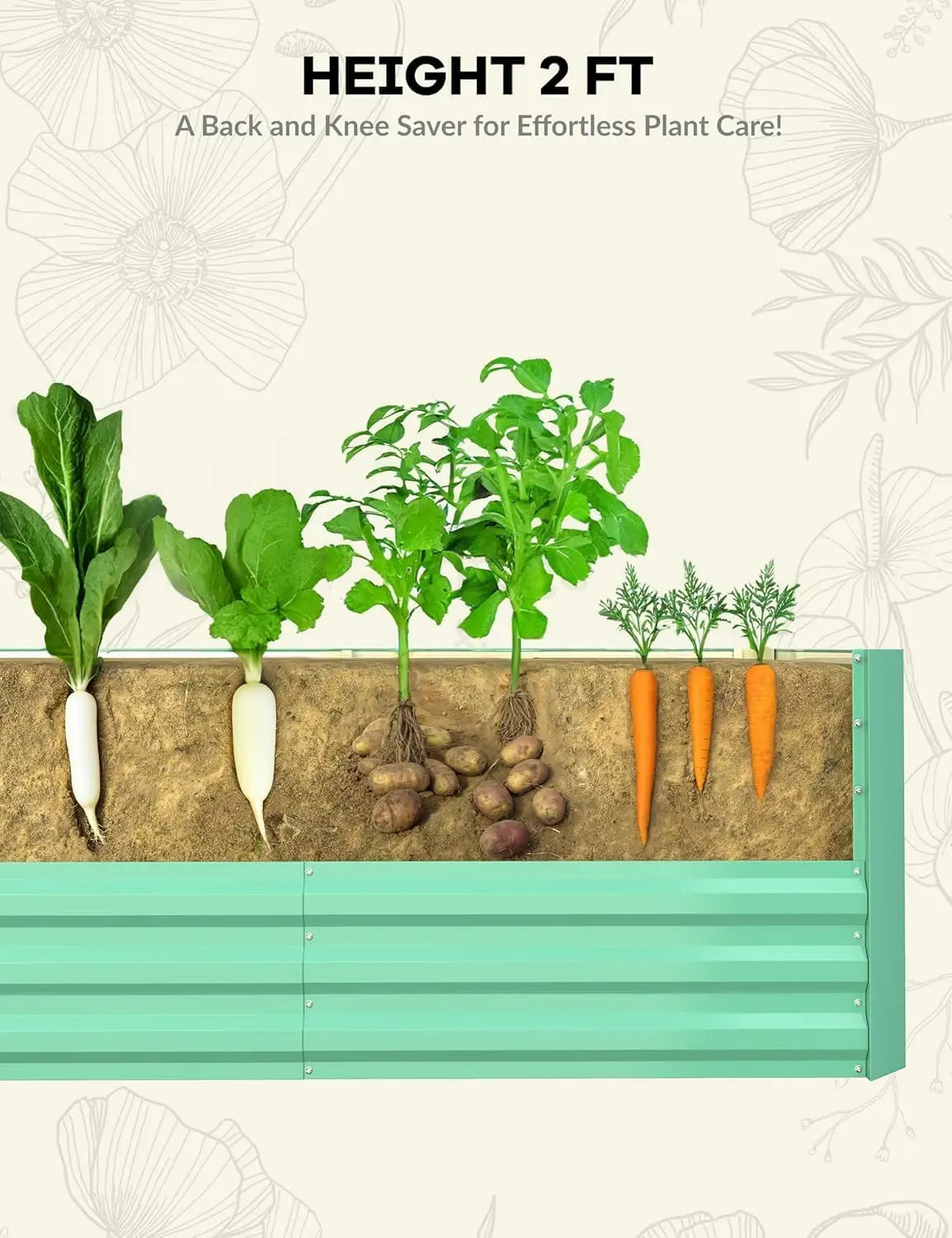 Twister Galvanized Raised Garden Bed Deep 24in For Veggies