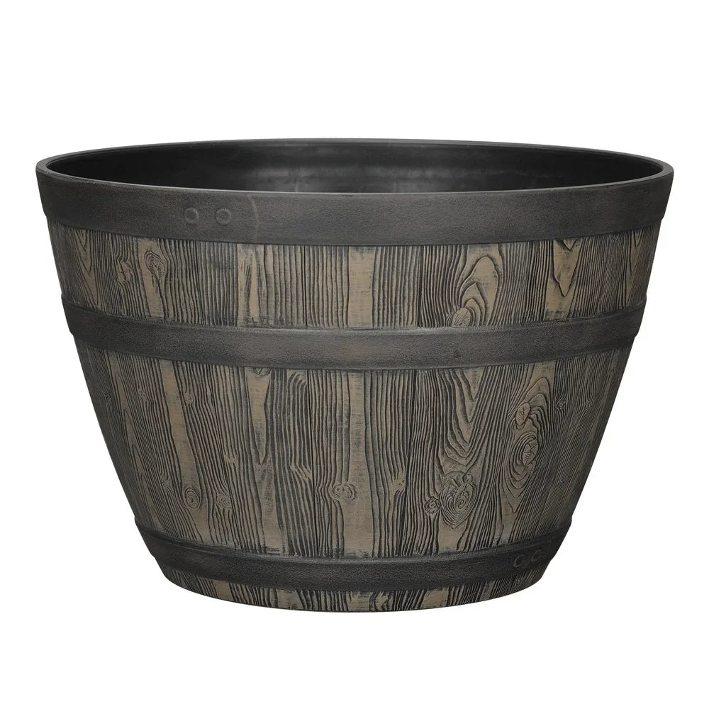 Hign-concerned Rustic Whiskey Barrel Planter UV Resistant Plastic