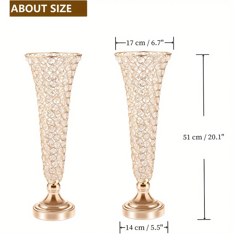 Function Crystal Vases Centerpiece Decor For Dining Tables