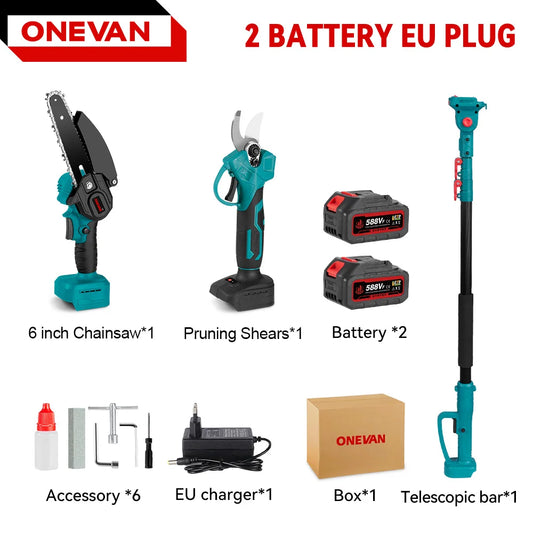 ONEVAN 3500W 2in1 Brushless Chainsaw Pruning Tool Gardeners