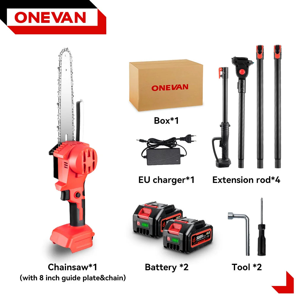 ONEVAN Brushless Pole Saw 4500W Telescoping 2.25m Pruning