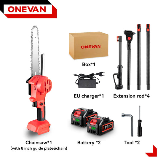 ONEVAN Brushless Pole Saw 4500W Telescoping 2.25m Pruning