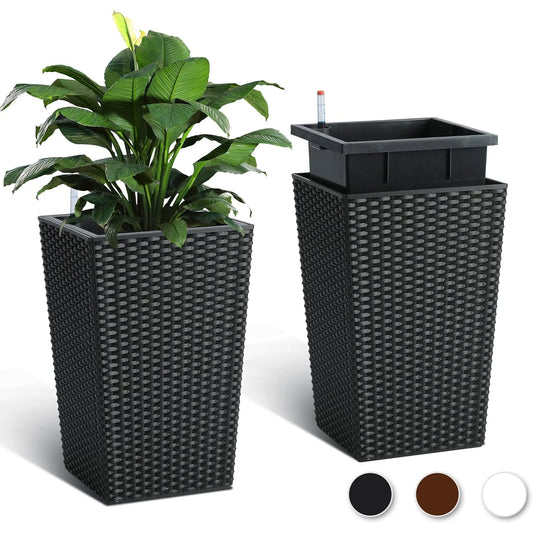 Twister CK Outdoor Planters 16 Inch 2 Pack Water Gauge Tray