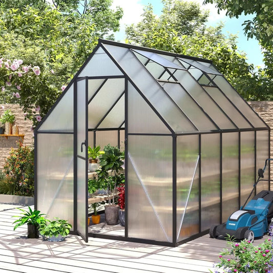 DUOFU Polycarbonate Greenhouse Walk In With Roof Vent