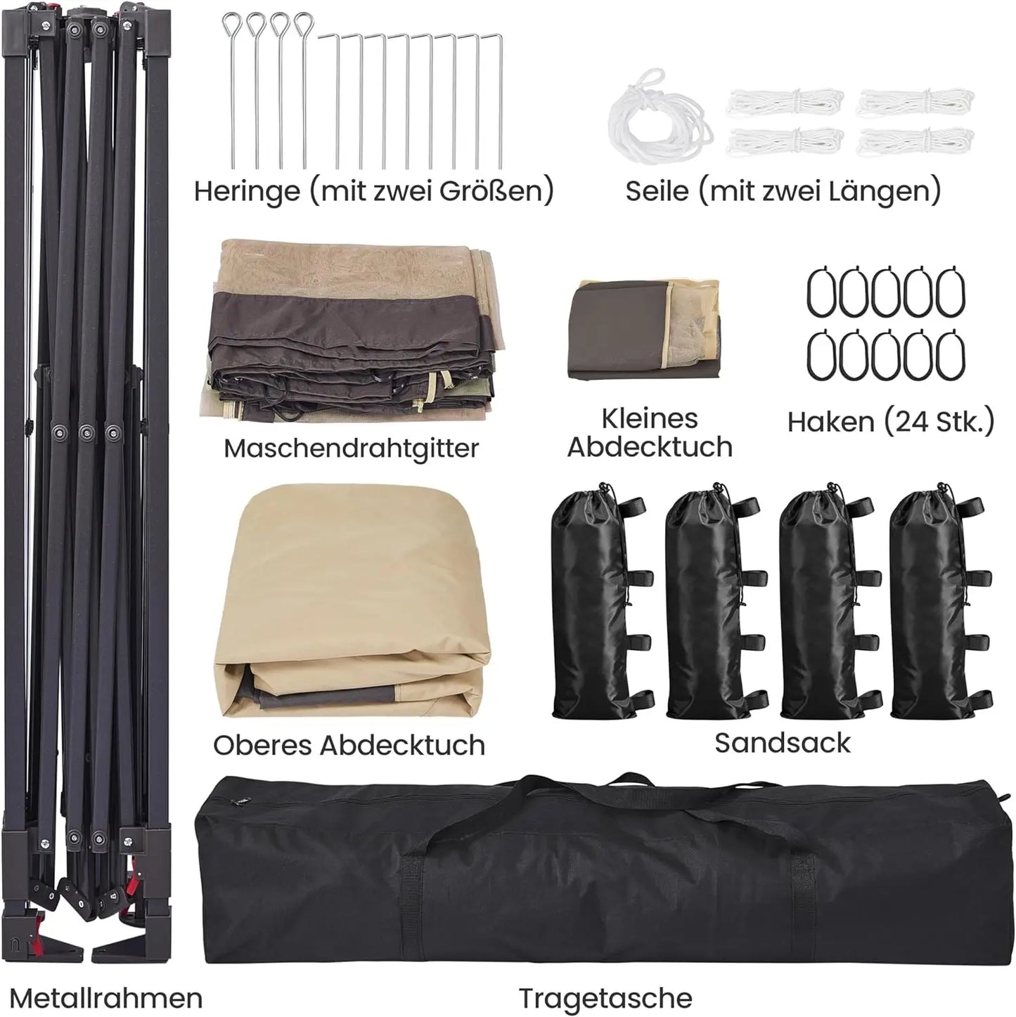 3.3x3.3m Outdoor Gazebo Canopy with 4 Detachable Mosquito Nets, UV and Rainproof Gazebo Patio Pop Up with Double Eaves Folding