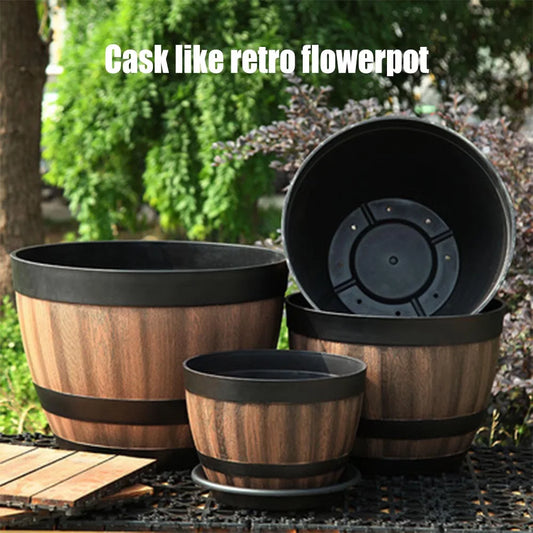 Choice Whiskey Barrel Planter Large Capacity Garden