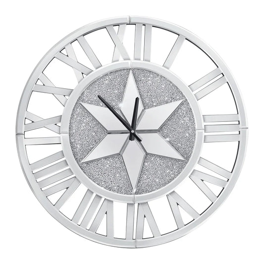 LUVODI Round Wall Clock Mirror With Roman Numerals