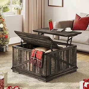Rustic Farmhouse Lift Top Coffee Table With Hidden Storage