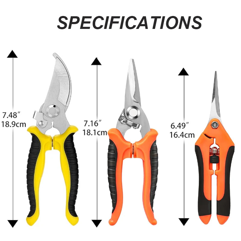 Choice Garden Pruners Set 3pc Stainless Scissors Gardeners