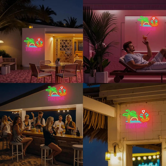 Hign Concerned Tiki Bar Neon Sign LED Wall Decor Man Cave