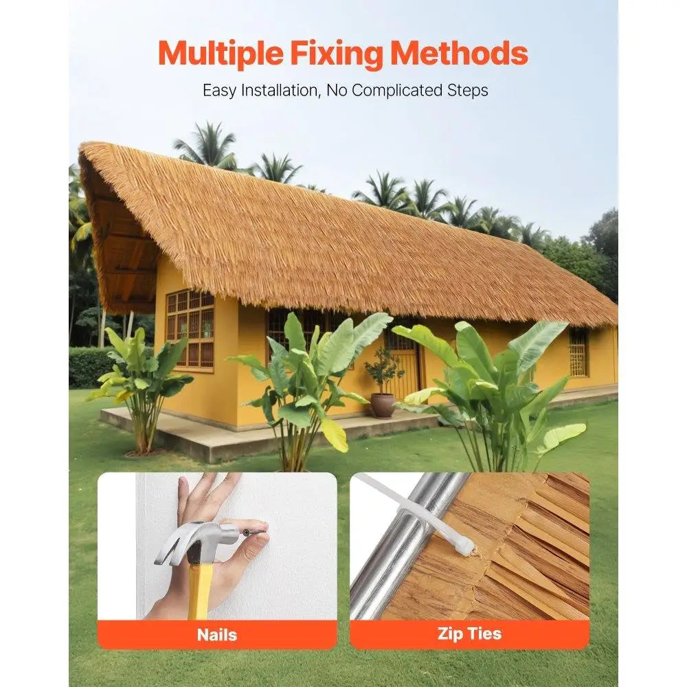 Lifelike Artificial Thatch Roof for Tiki Huts Patio Decor