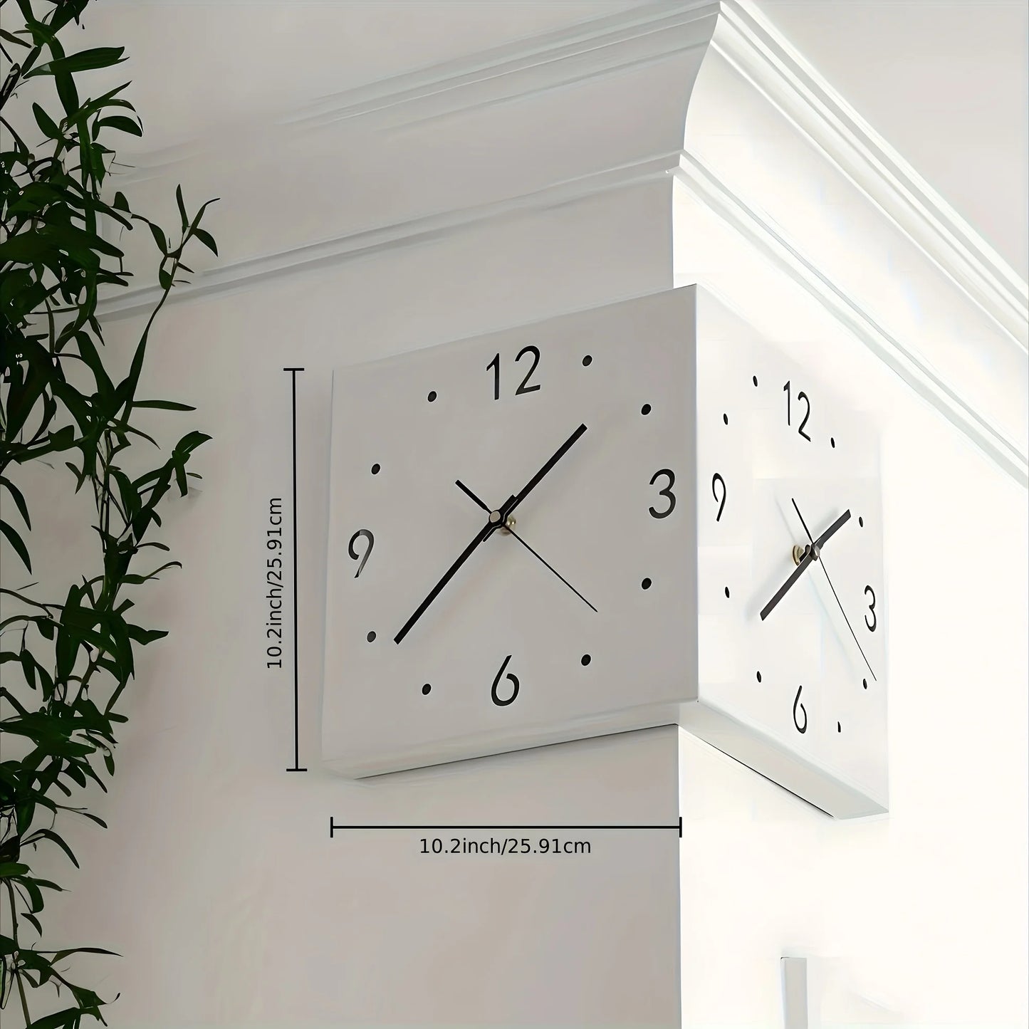 Combination Corner Modern Double Sided Luminous Wall Clock