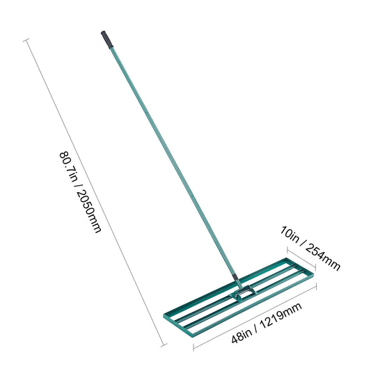 SucceBuy Lawn Leveling Rake 36x10 Heavy Duty 78 Inch Handle