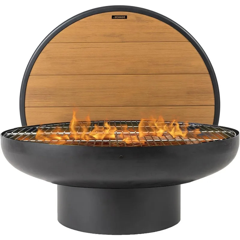 Hign-concerned Fire Pit Table With Grill Lid Included