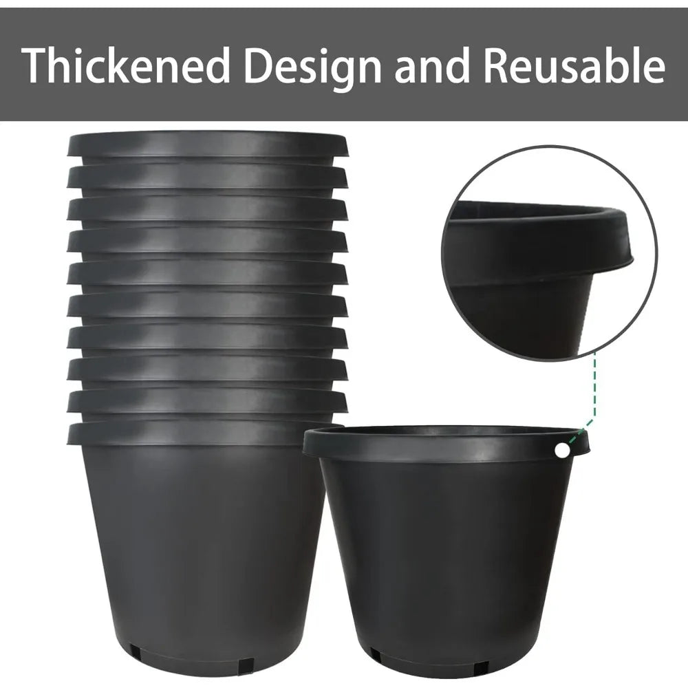 Jiaoying 15 Gallon Nursery Pots 10 Pack For Seedlings