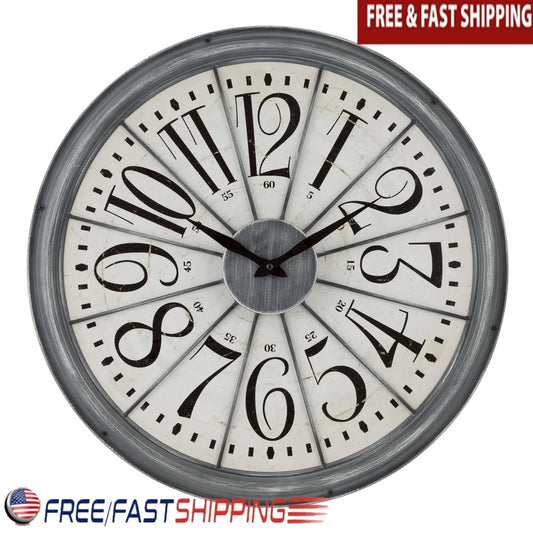 Dutrieux Antique Quartz Wall Clock Metal Dial Battery