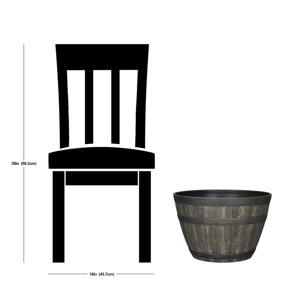 Hign-concerned Rustic Whiskey Barrel Planter UV Resistant Plastic