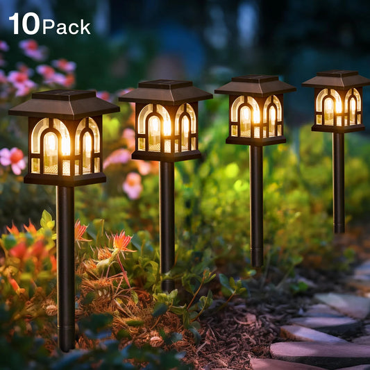Solar Pathway Lights Outdoor Auto On Off for Yard Patio