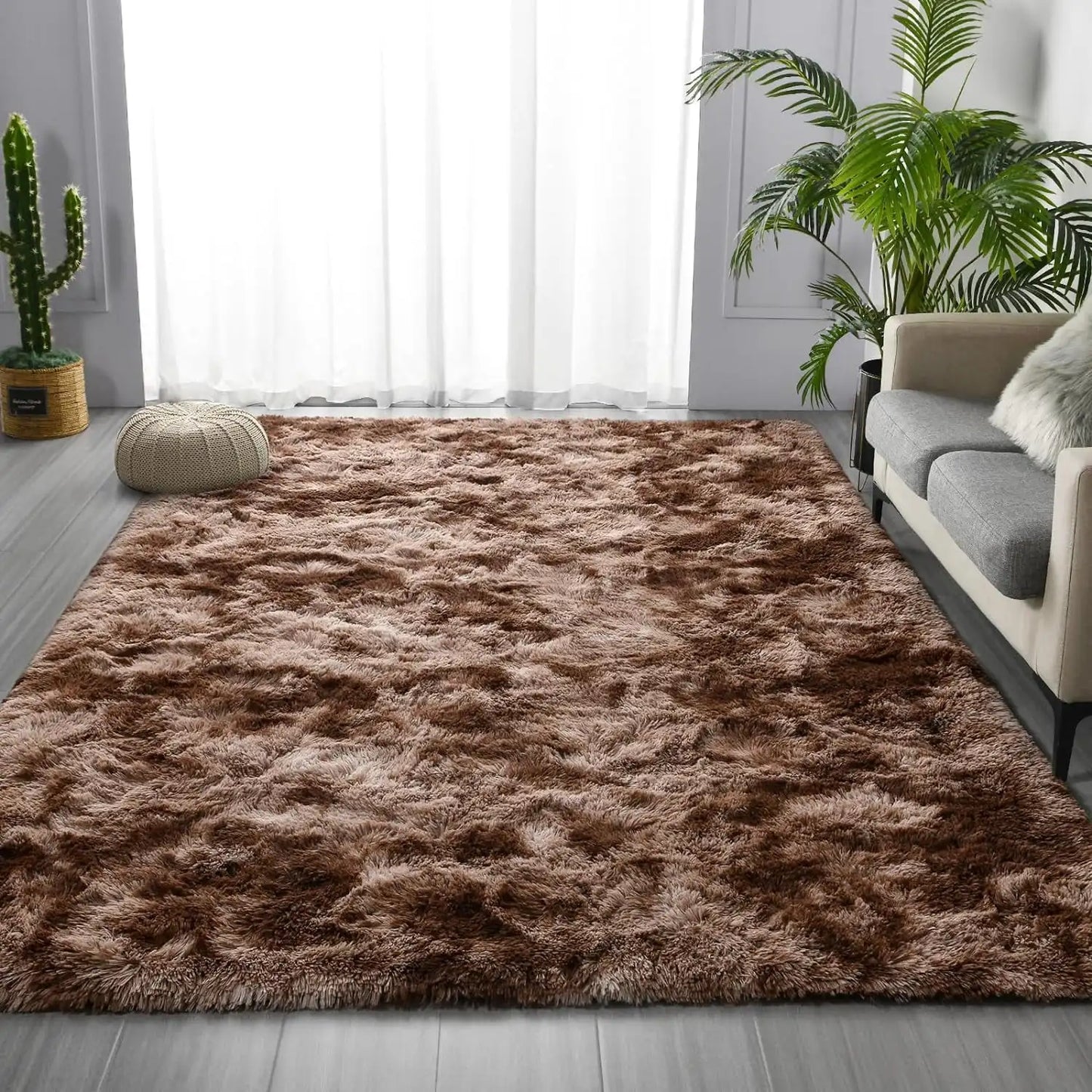 LOCHAS Tie Dye Plush Velvet Rug For Living Room Decor