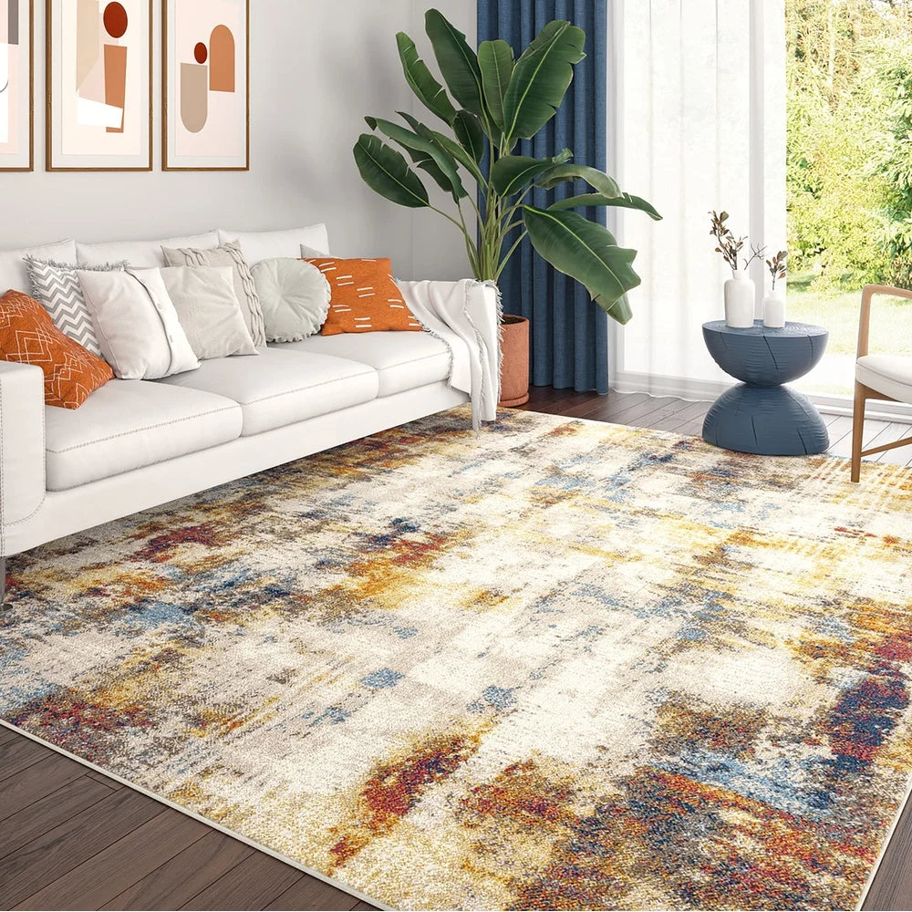 CN Fujian Modern Abstract Area Rug Living Indoor Durable
