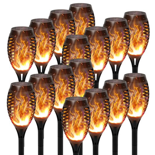 Solar Torch Lights With Flickering Flame For Garden Path