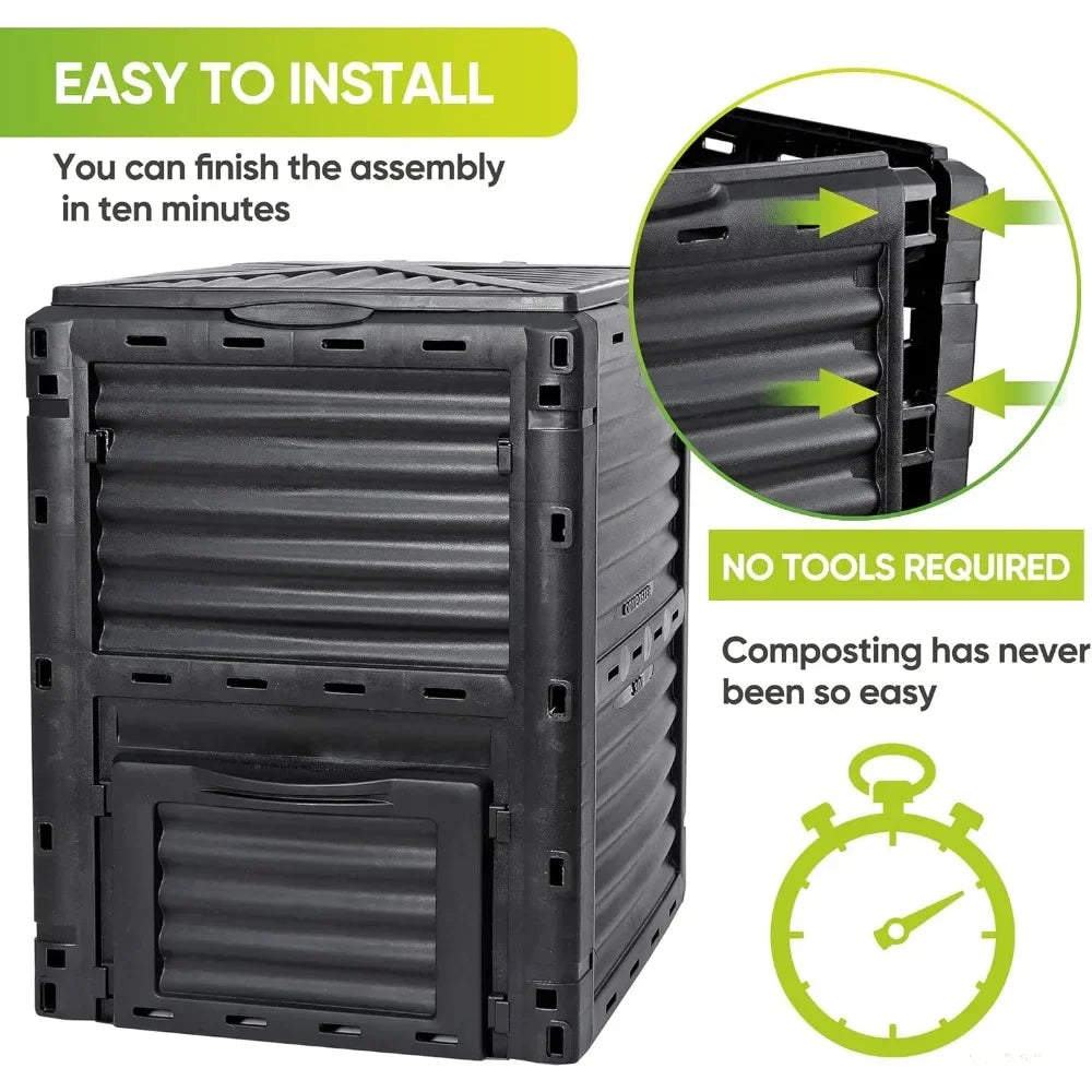 BPA Free Garden Compost Bin Large Outdoor Easy Assembly