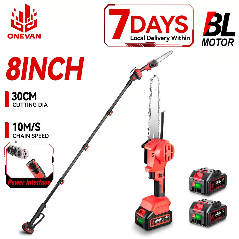 ONEVAN Brushless Pole Saw 4500W Telescoping 2.25m Pruning