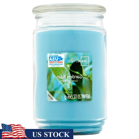 XMSJ Garden Rain Scented Candle Glass Jar Home Decor
