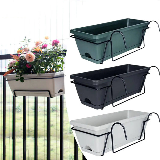 Homyl Hanging Planter For Balcony Railing Garden Window Box