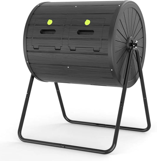 Origin Roller Compost Bin Outdoor Dual Chamber Tumbling