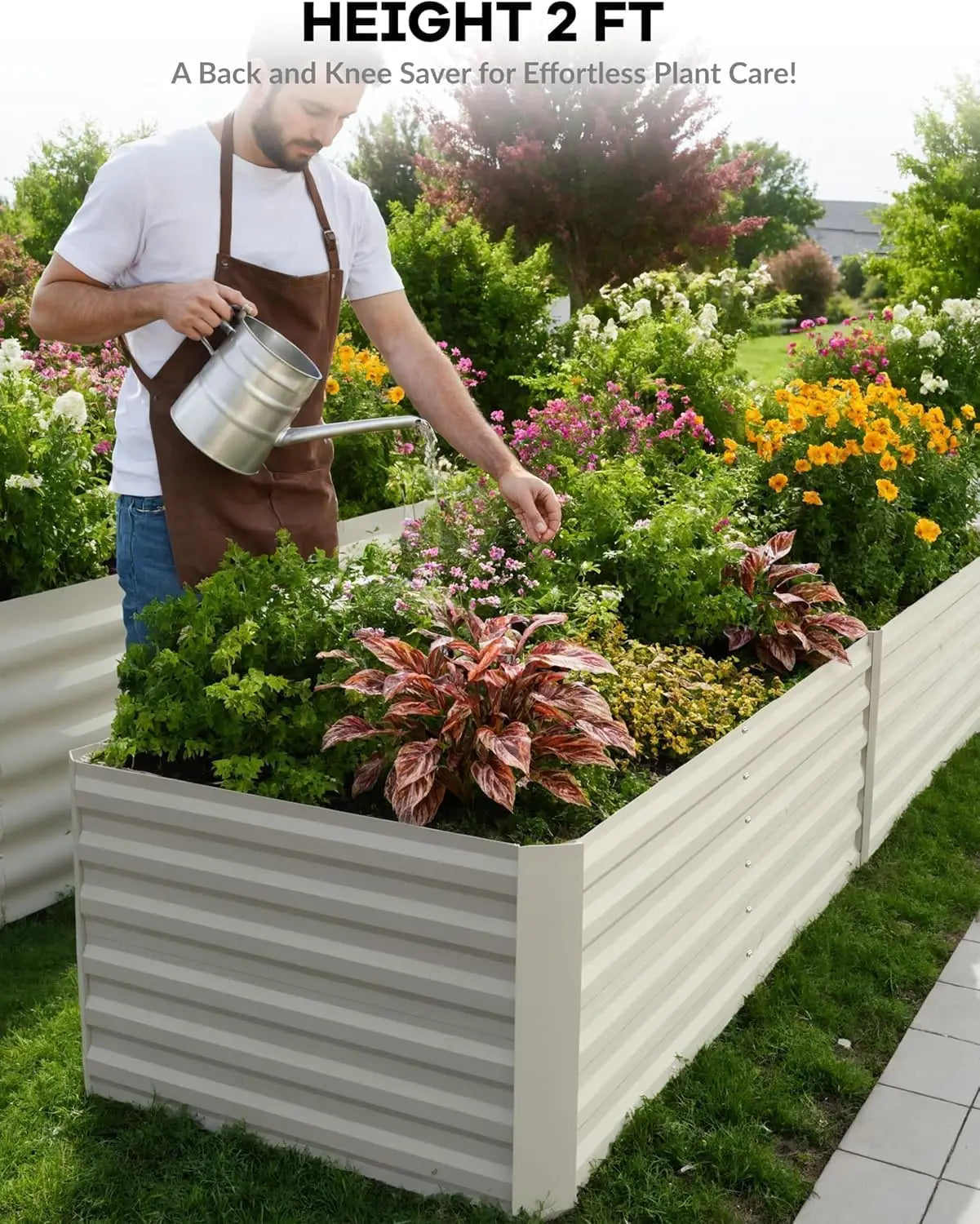 Twister Galvanized Raised Garden Bed Deep 24in For Veggies